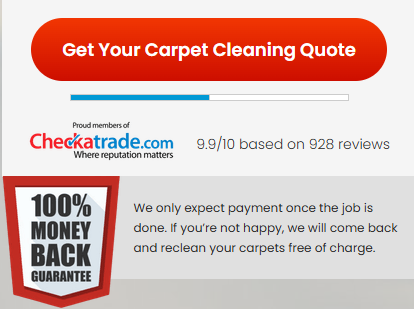 Quote button, review rating and 100% customer promise