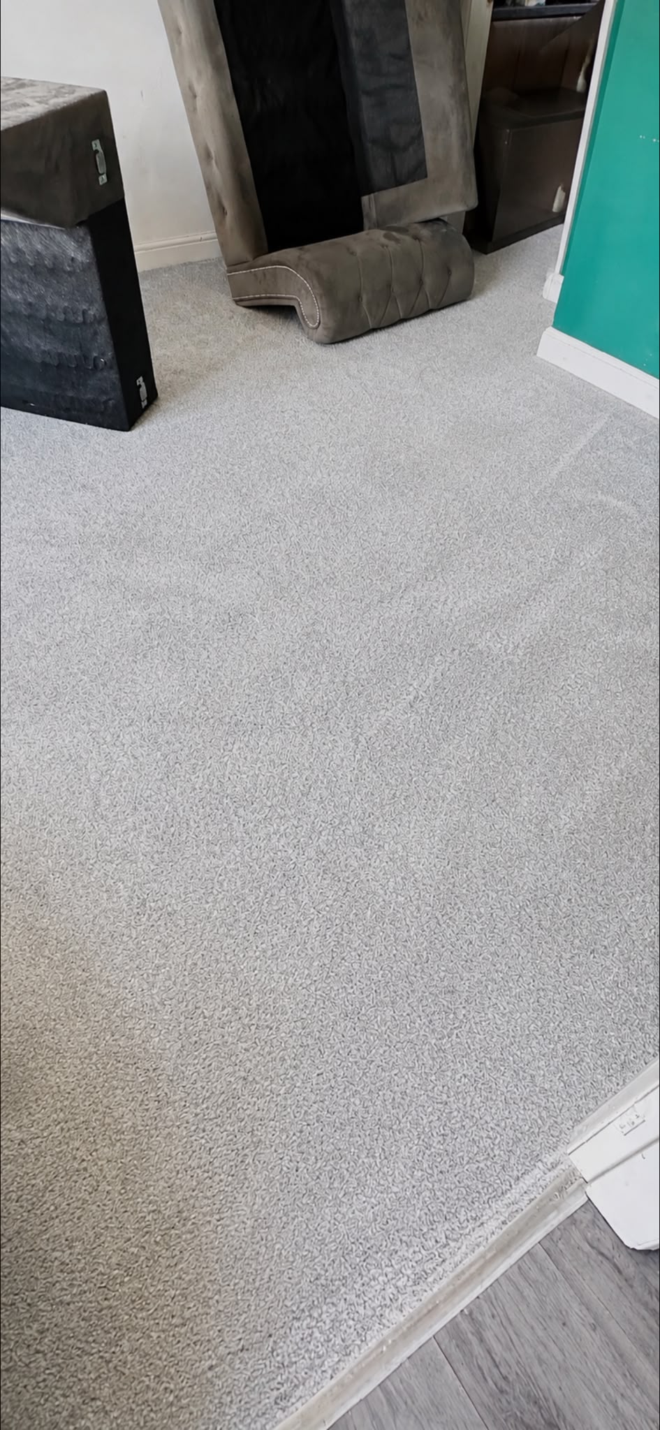 The same lounge carpet after professional deep cleaning