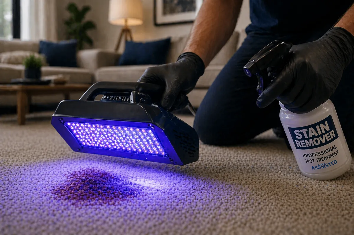 Advanced stain removal with UV light